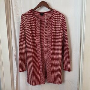 Talbots Red and White Patterned Blazer